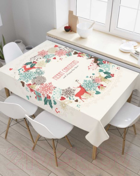 Изображение товара Скатерть JoyArty С новым годом и Рождеством / tc_37166 (180x145)