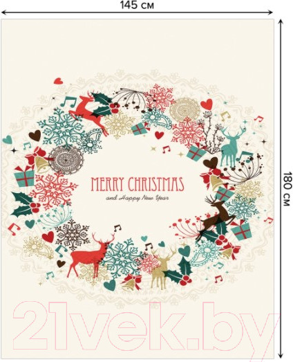 Изображение товара Скатерть JoyArty С новым годом и Рождеством / tc_37166 (180x145)