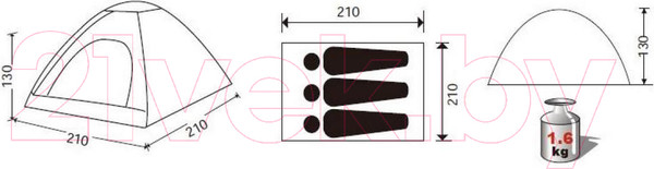 Изображение товара Палатка KingCamp Modena 3 / KT3037 (зеленый)