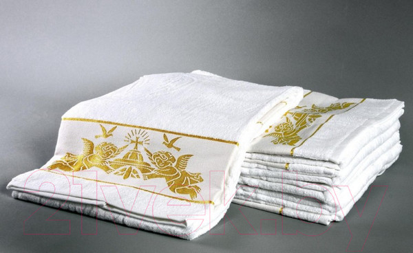 Изображение товара Крестильное полотенце Goodness Ангел 70x140 (белый/золото)