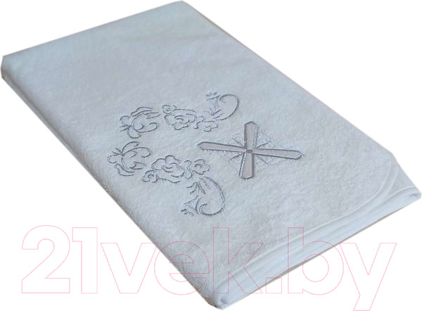 Изображение товара Крестильное полотенце Goodness Ангел 100x100 (белый/серебристый)