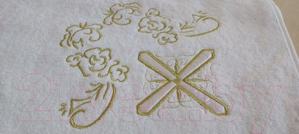 Изображение товара Крестильное полотенце Goodness Ангел 100x100 (белый/золото)