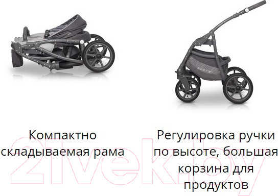 Изображение товара Детская универсальная коляска Riko Bella Pastel 2 в 1 (02/ментоловый)
