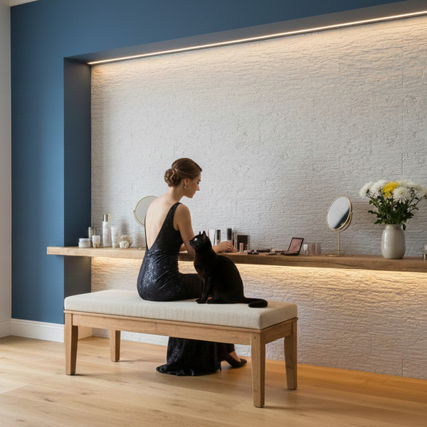 Изображение товара Декоративный камень гипсовый РуБелЭко Афины 1 А1бел Виброформованный (белый)