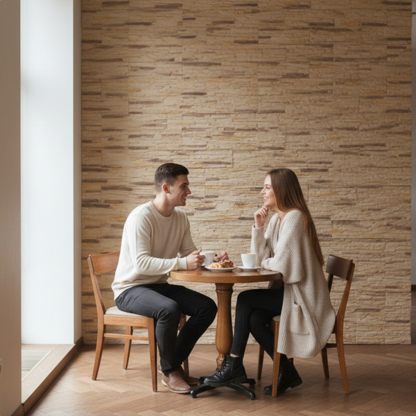 Изображение товара Декоративный камень гипсовый РуБелЭко Афины 3 А3кор Виброформованный (коричневый)