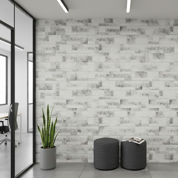 Изображение товара Декоративный камень гипсовый РуБелЭко Дамаск 1 Д1бел Виброформованный (белый)