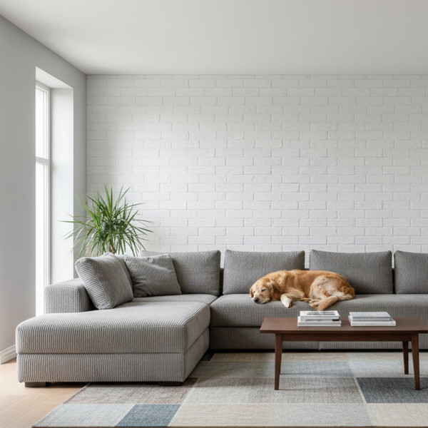 Изображение товара Декоративный камень гипсовый РуБелЭко Ереван 1 Е1бел Виброформованный (белый)