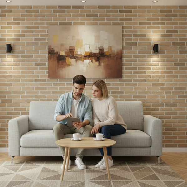 Изображение товара Декоративный камень гипсовый РуБелЭко Пекин 2 П2беж Виброформованный (бежевый)