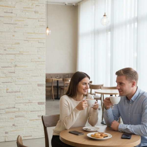 Изображение товара Декоративный камень гипсовый РуБелЭко Таллин 1 Т1сл Виброформованный (слоновая кость)