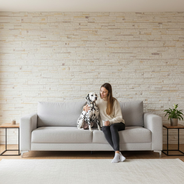 Изображение товара Декоративный камень гипсовый РуБелЭко Таллин 1 Т1сл Виброформованный (слоновая кость)