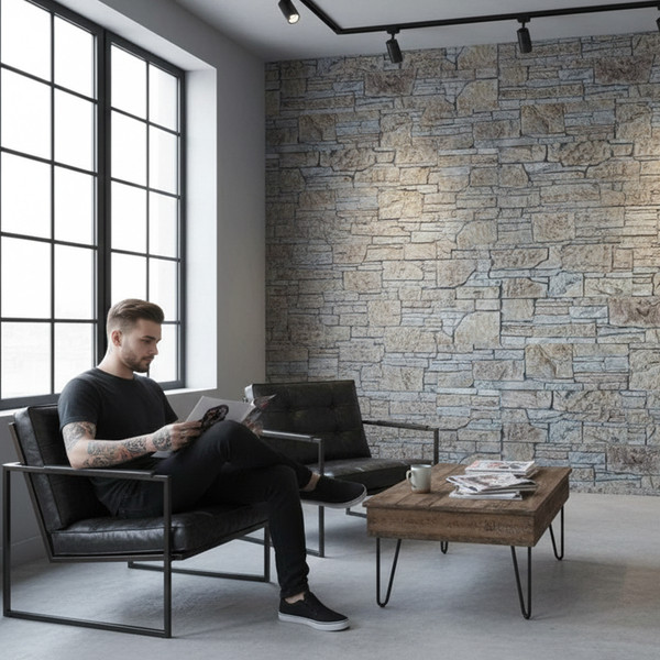 Изображение товара Декоративный камень гипсовый РуБелЭко Хельсинки 3 Х3сер Виброформованный (серый)