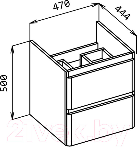 Изображение товара Тумба под умывальник BelBagno ALBANO-CER-500-2C-SO-RR