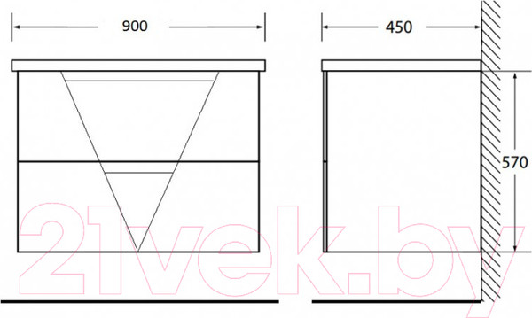 Изображение товара Тумба под умывальник BelBagno VITTORIA-900-2C-SO-PINO-P