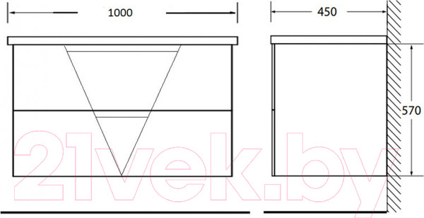 Изображение товара Тумба под умывальник BelBagno VITTORIA-1000-2C-SO-GO-P