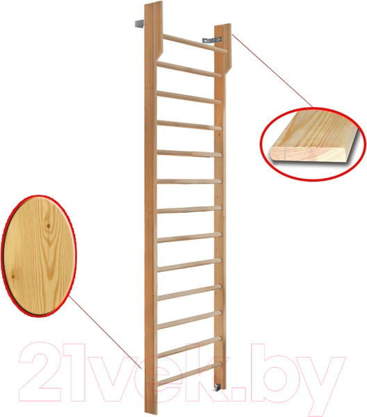 Изображение товара Шведская стенка Dinamika С турником ZSO-002572 (2.8x0.8, сосна)