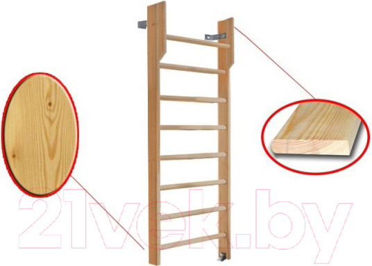 Изображение товара Шведская стенка Dinamika С турником ZSO-002576 (3.2x0.8, сосна)