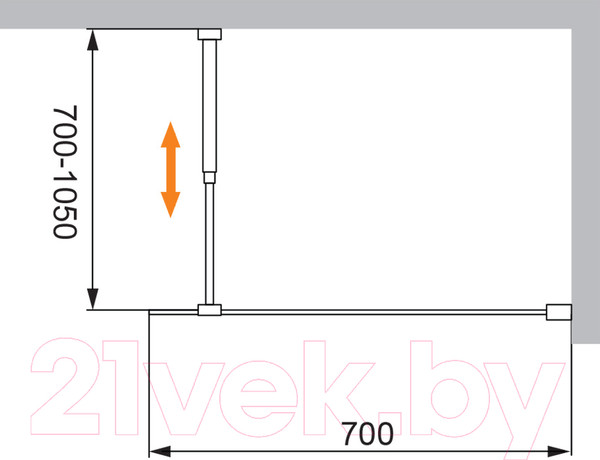 Изображение товара Душевая стенка Cezares LIBERTA-L-1-70-C-Cr