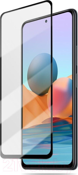 Изображение товара Защитное стекло для телефона Case Full Glue для Redmi Note 10 (черный глянец)