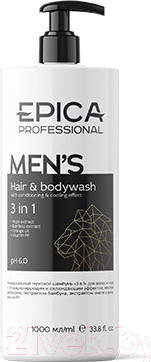 Изображение товара Шампунь-гель для душа Epica Professional Men's Универсальный 3в1 (1л)