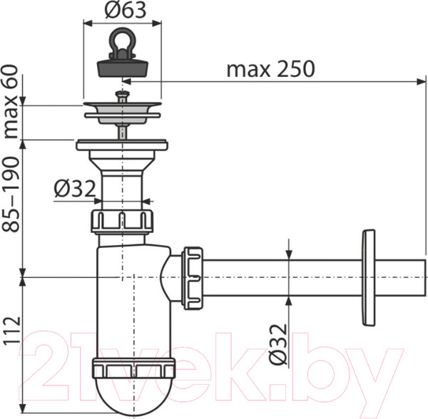Изображение товара Сифон Alcadrain A410-BL-01