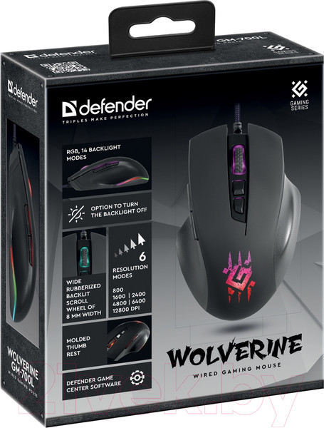 Изображение товара Мышь Defender Wolverine GM-700L RGB / 52700