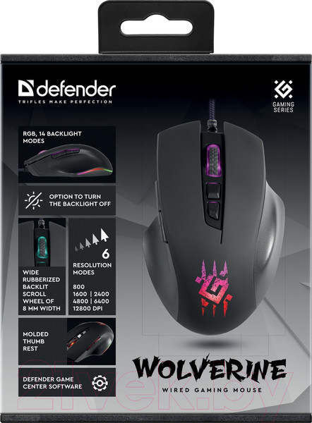 Изображение товара Мышь Defender Wolverine GM-700L RGB / 52700