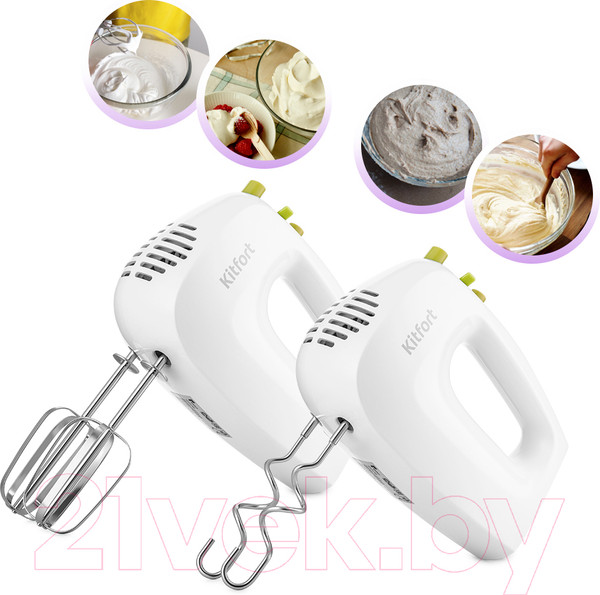 Изображение товара Миксер ручной Kitfort KT-3071-2 (белый/салатовый)