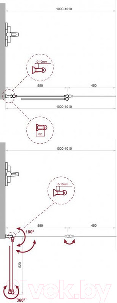 Изображение товара Стеклянная шторка для ванны BelBagno UNO-V-2-110/150-C-Cr