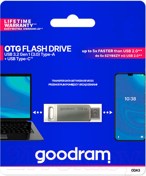 Изображение товара USB flash накопитель Goodram ODA3 64GB (ODA3-0640S0R11) (серебристый)