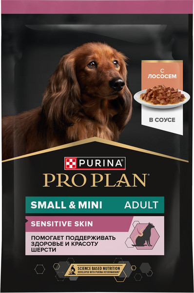 Изображение товара Влажный корм для собак Pro Plan OptiSavour для взрослых собак с чувств. пищеварением лосось (85г)