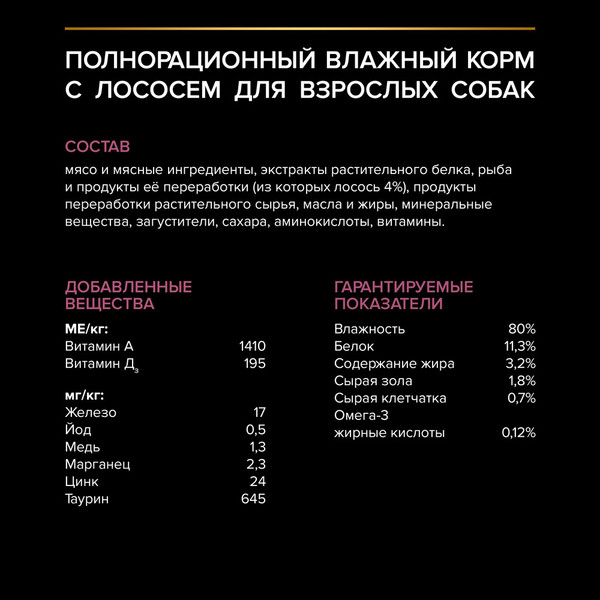 Изображение товара Влажный корм для собак Pro Plan OptiSavour для взрослых собак с чувств. пищеварением лосось (85г)