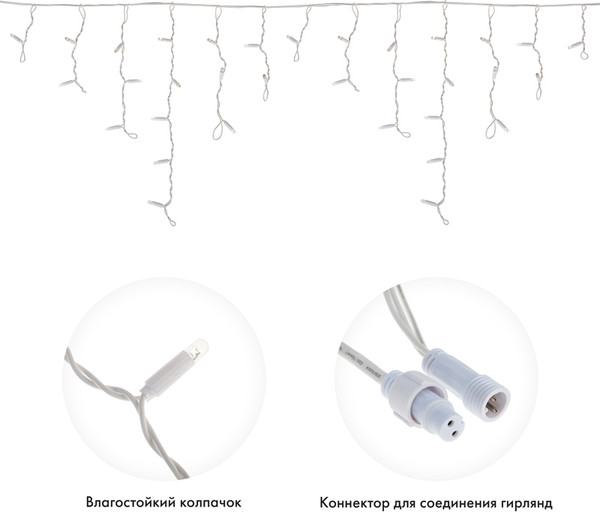 Изображение товара Светодиодная бахрома Neon-Night Айсикл 255-023 (1.8x0.5м, синий)