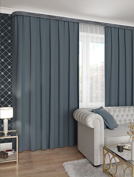 Изображение товара Штора LEGRAND Канвас 150x260 / 58 084 363 (серо-голубой)