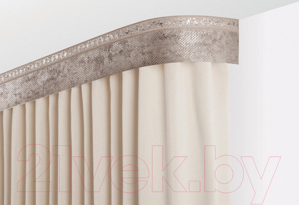 Изображение товара Карниз для штор LEGRAND Виват с поворотами 2.4м 3-х рядный / 58 088 602 (серебристый трюфель)