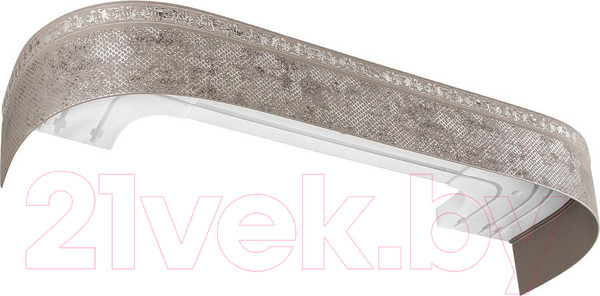 Изображение товара Карниз для штор LEGRAND Виват с поворотами 2.4м 3-х рядный / 58 088 602 (серебристый трюфель)