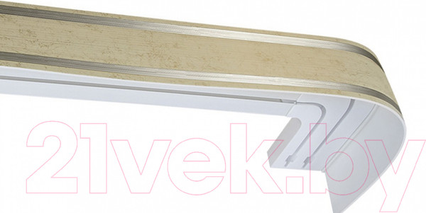 Изображение товара Карниз для штор LEGRAND Лайн с поворотами 2.4м 2-х рядный / 58 066 428 (айвори)