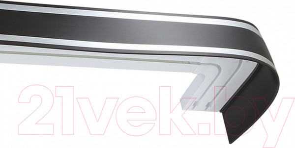 Изображение товара Карниз для штор LEGRAND Лайн с поворотами 3м 2-х рядный / 58 066 433 (венге/хром)