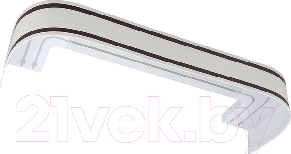 Изображение товара Карниз для штор LEGRAND Лайн с поворотами 3м 2-х рядный / 58 066 432 (жемчуг/орех)