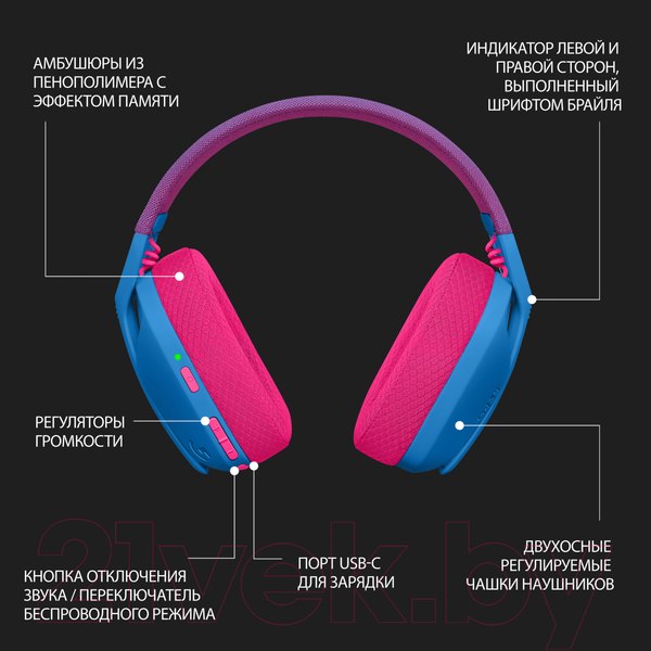 Изображение товара Беспроводные наушники Logitech G435 (синий)