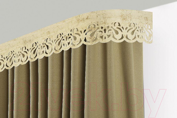 Изображение товара Карниз для штор LEGRAND Листея с поворотами 2.4м 3-х рядный / 58 081 455 (айвори)