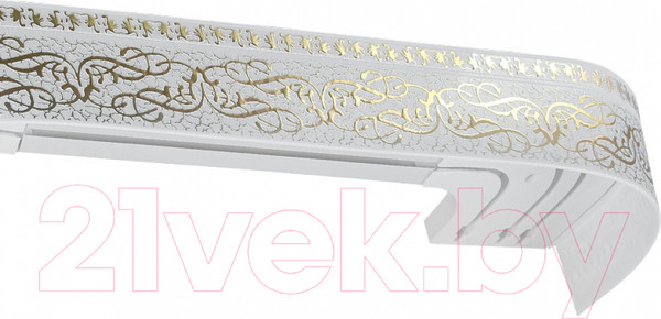 Изображение товара Карниз для штор LEGRAND Прима с поворотами 2.4м / 58 075 656 (белый/золото)