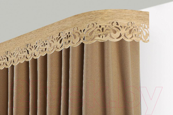 Изображение товара Карниз для штор LEGRAND Листея с поворотами 2.4м 3-х рядный / 58 081 462 (светлый дуб)