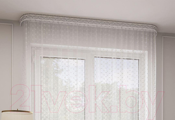 Изображение товара Карниз для штор LEGRAND Прима с поворотами 2.8м / 58 075 676 (белый/хром)