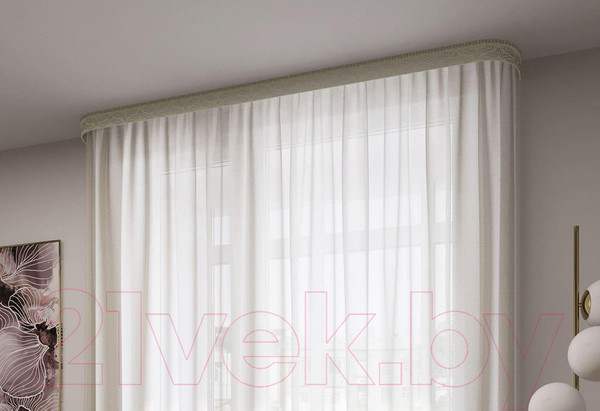 Изображение товара Карниз для штор LEGRAND Прима с поворотами 2.8м / 58 075 689 (олива)