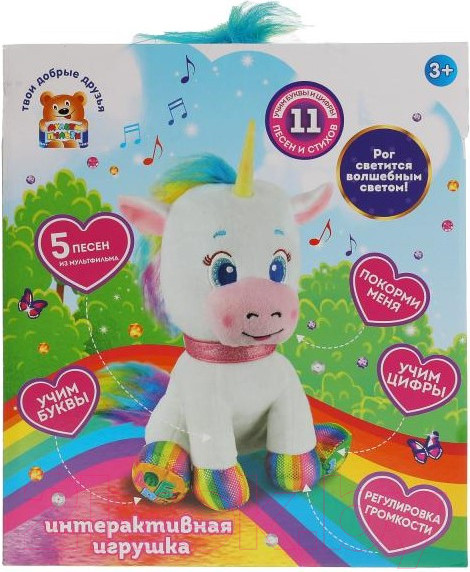 Изображение товара Мягкая игрушка Мульти-пульти Единорог Учим буквы, цифры / M80126-25
