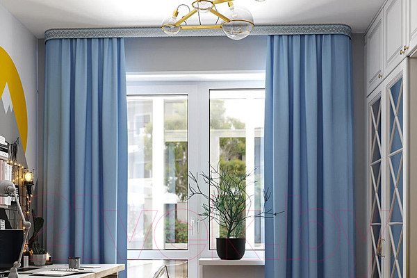 Изображение товара Карниз для штор LEGRAND Прима с поворотами 3м / 58 075 682 (серо-голубой)