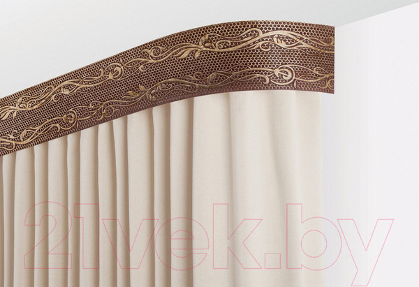 Изображение товара Карниз для штор LEGRAND Элиза с поворотами 2м 3-х рядный / 58 090 130 (шоколад)