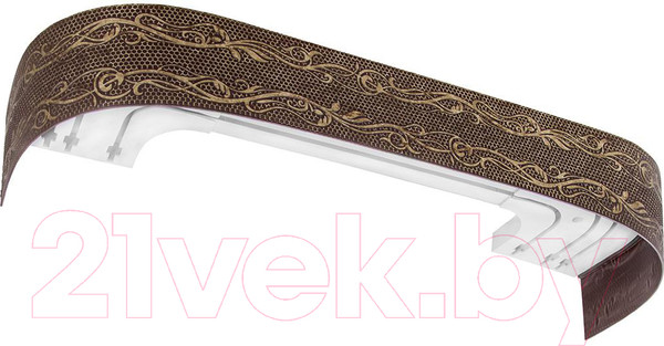 Изображение товара Карниз для штор LEGRAND Элиза с поворотами 2м 3-х рядный / 58 090 130 (шоколад)