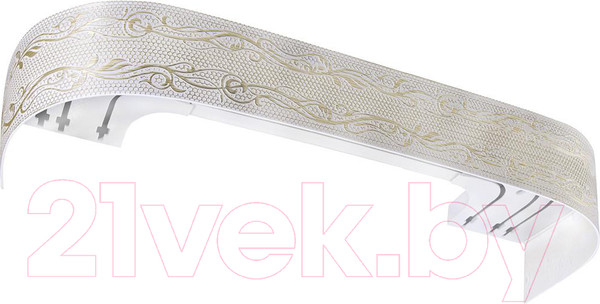 Изображение товара Карниз для штор LEGRAND Элиза с поворотами 2.4м 3-х рядный / 58 090 125 (айвори)