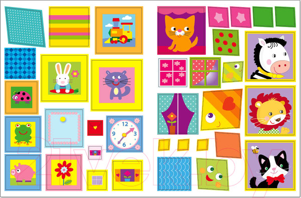 Изображение товара Развивающая книга Мозаика-Синтез Геометрические наклейки. Квадрат / МС11447